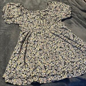 Floral Black Mini Dress